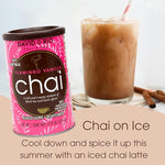 Load image into Gallery viewer, Flamingo Vanilla Decaffeinated Reduced Calorie Chai Tea Latte Mix, 11.9 Oz, Decaf Black Tea, Organic Spices, Sugar Free, Dairy Free, Serve Hot or Cold, Just Add Water or Milk, 18 Servings