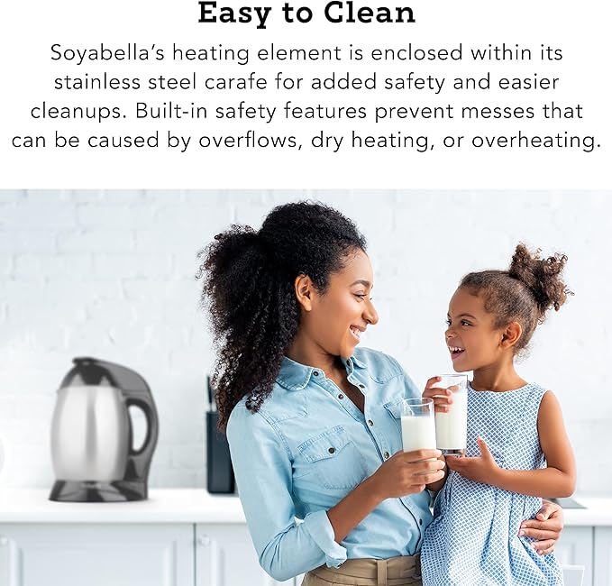 Tribest SB-130 Soyabella, Automatic Soy Milk and Nut Milk Maker Machine, Stainless Steel Large,Silver