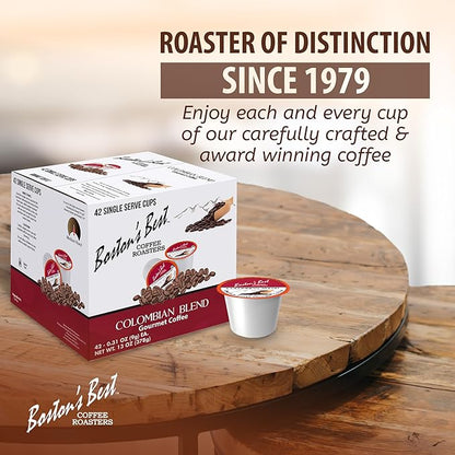 Boston’s Best - Colombian Blend Delectable Gourmet Coffee, Bold Medium Roast Compatible with Keurig Coffee Maker - 1 Count (42 Single Serve Cups)