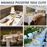 Load image into Gallery viewer, 10 Pack White Table Cloth Rectangle Table Cloths for 8 Foot Rectangle Tables 60 X 126 Inch Washable Polyester Table Covers, Reusable &amp; Wrinkle Resistant for Weddings, Parties, Events, and Everyday Use