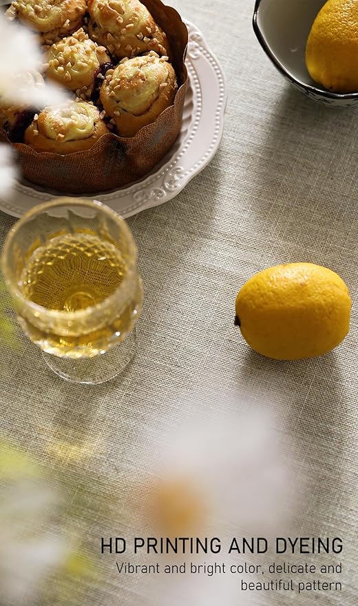 Designer Vintage Linen Elegant Table Cloth Rectangle,Chinoiserie Floral Tablecloth,Durable Decor Tablecloths for Dining Thanksgiving Kitchen Christmas Party,55"*87"-Segerman B