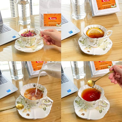 XIEJINJI Premium Assam Black Tea - Eco-Conscious Black Tea Bags - Resealable Bag - 3.2g x 50 Count - English Breakfast Tea - Repeated Brewing