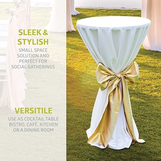 Pearington Round Bar Faux Marble Top and Black Base, 1-Pack Pub Table