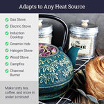 Load image into Gallery viewer, Large Japanese Cast Iron Teapot Capacity 40Oz with Trivet and Loose Leaf Tea Infuser, Cast Iron Tea Kettle Stovetop Safe. Tetsubin Coated with Enamel Interior - Green Teapot