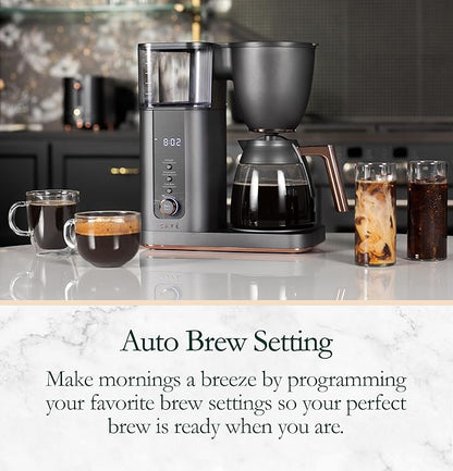 Café Specialty Drip Coffee Maker, 10-Cup Glass Carafe, WiFi Connected Smart Voice-to-Brew, Includes Reusable Filter Basket & Grounds Scooper, Barista-Quality Brew, SCA Certified, Matte Black