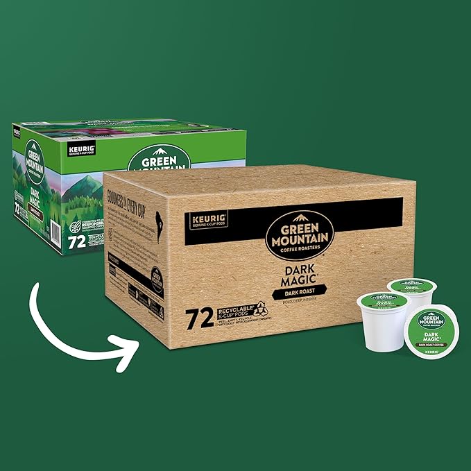 Green Mountain Coffee Roasters Dark Magic Keurig Single-Serve K-Cup Pods, Dark Roast Coffee, 72 Count