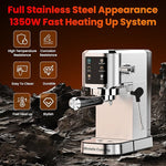 Load image into Gallery viewer, Espresso Machine 20 Bar,Touchscreen Espresso Maker with Steam Milk Frother, Stainless Steel Expresso Coffee Machine for Home with Removable Water Tank for Cappuccino Latte,Cold Brew,Long Coffee