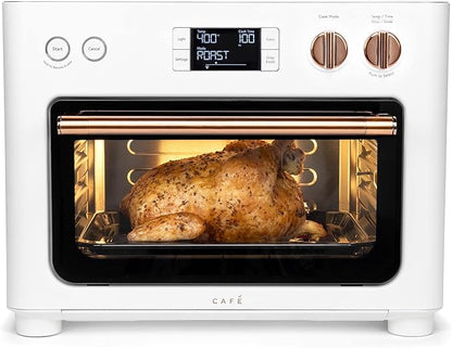 Café Couture Oven with 14 essential cooking modes, including Air Fry, CrispFinish, Bake, Broil, Roast, Toast, Pizza, WiFi & Smart Connected, Voice Control, Countertop Small Appliances, Matte White