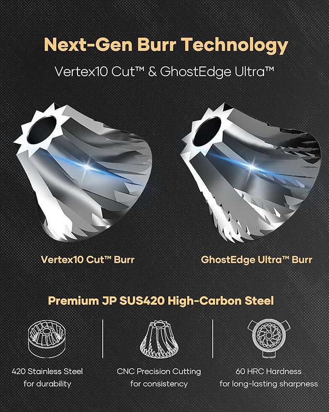 Cocinare ESSENCE GO B38 Ultra Manual Coffee Grinder – with Carrying Case Hand Grinder Capacity 30g, GhostEdge Ultra Burr & 80 Grind Settings, Perfect for Pour-over, Espresso, Cold Brew (Vintage White)