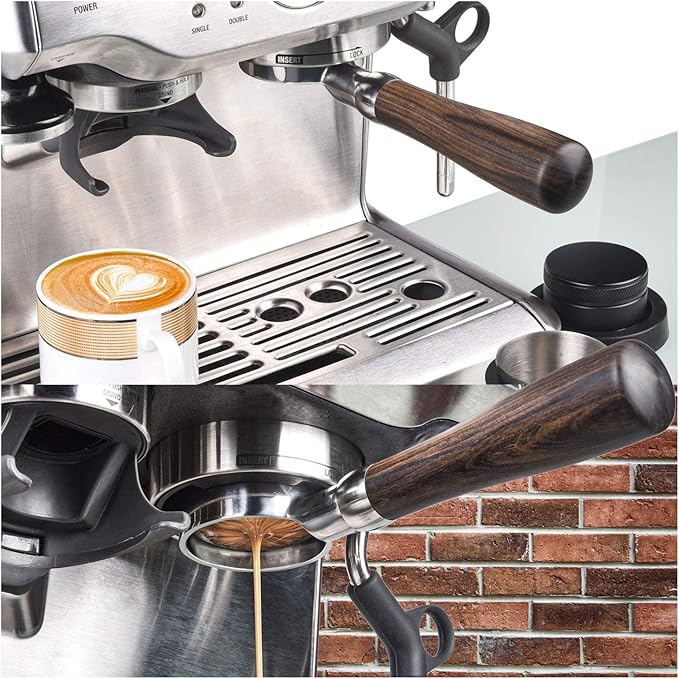 54mm Bottomless Portafilter Compatible with Breville Barista Series and Machines (Filter Basket Included)