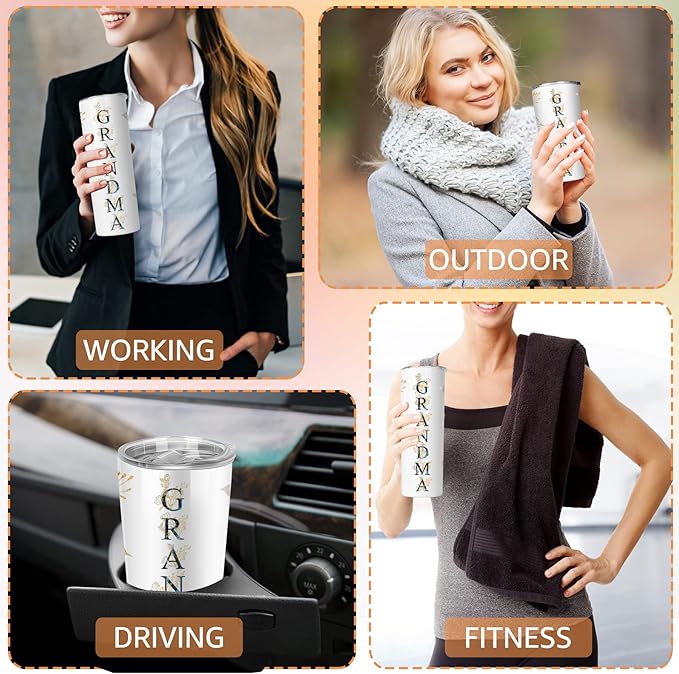 Christmas Gifts for Grandma- Best Grandma Tumbler- Cute Grandma's Mother's Day Birthday Gifts- Gift for Grammy, Grandmothers, Grandmom from Grandchild Grandson Granddaughter