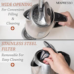Load image into Gallery viewer, Mixpresso Stainless Steel Electric Kettle, Cordless 1.7L Electric Kettle Temperature Control,1500W Electric Tea Kettle with Viewing Window 2 Hr Keep Warm, Water Boiler with Auto-Off, Boil-Dry System