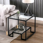 Load image into Gallery viewer, Simple Modern Glass 3-Piece Table Set, Includes Coffee Table and 2 End Tables, Black