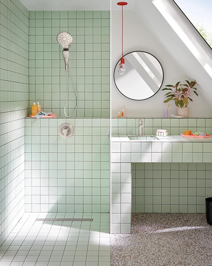 Moen Verso Spot Resist Nickel Round Rain Shower Head and Detachable Handshower Combination with Magnetix Docking System and 60-inch Metal Hose, 220C2SRN