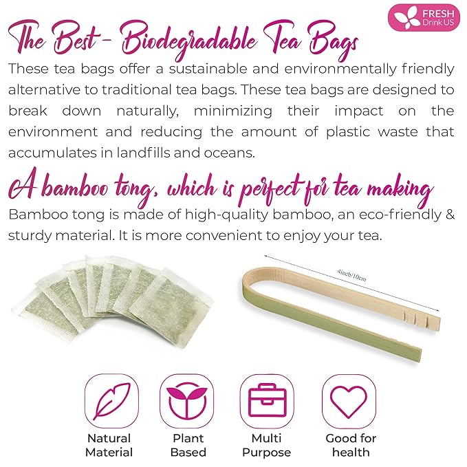 FreshDrinkUS, Premium Red Clover Herbal Tea– 135 Tea Bags – Pure – Naturally Smooth & Mild Flavor – Premium Quality, Eco-Conscious Packaging. Caffeine-Free. Gluten Free. Vegan