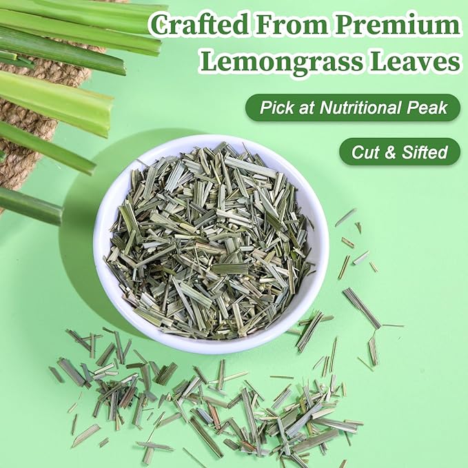 Fullchea - Lemongrass Tea Bags, 50 Teabags - Refreshing Herbal Tea Made from Pure Lemongrass Leaves - Non-GMO - Caffeine-Free - Perfect for Relaxation and Wellness