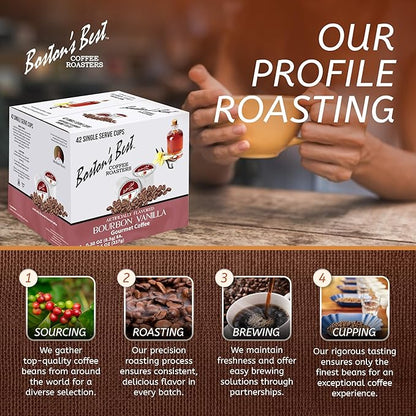 Boston’s Best - Bourbon Vanilla Coffee Blend, Tasty Flavored Blend, Gourmet Compatible with Keurig Coffee Maker, 1 Count (42 Single Serve Medium Roast Cups)