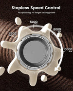 Load image into Gallery viewer, Maestri House Rechargeable Milk Frother with Stepless Speed Control, LunaFro Max Handheld Electric Foam Maker Waterproof Drink Mixer Foamer with Stand &amp; Detachable Whisks for Lattes, Cappuccino