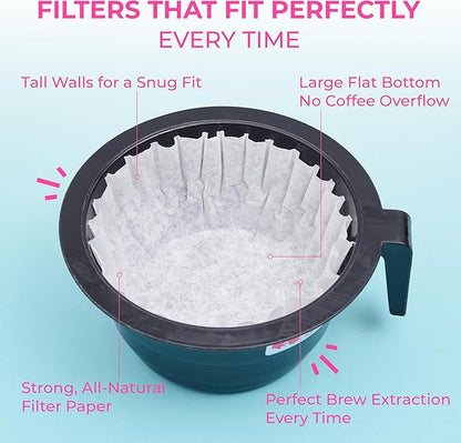 Katy’s Large Coffee Filters - 12 Cup Commercial Coffee Filters - 9.5” x 4.5” Inch - Premium Paper & Brew Extraction, Tall & Wide, No Ground Overflow - Perfect For Restaurants & Cafes - 500 Count