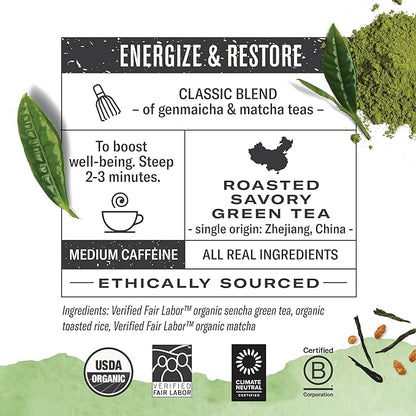 Numi Organic Green Tea Variety Pack, 18 Count Box (Pack of 3), 52 Tea Bags Total