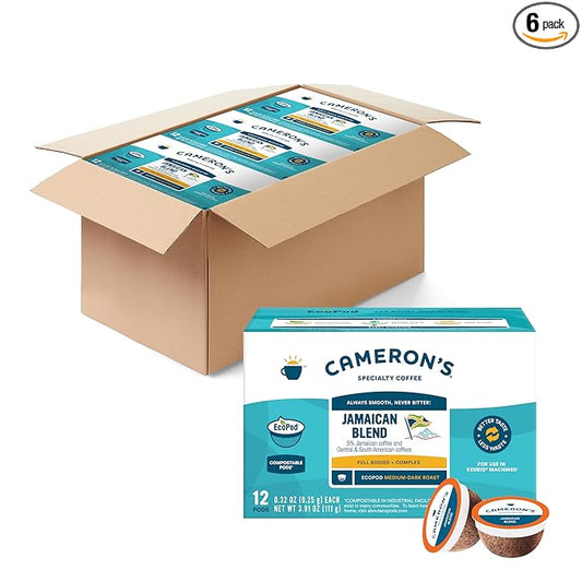 Cameron's Coffee Single Serve Pods, Jamaican Blend, 12 Count (Pack of 6)