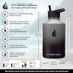 Load image into Gallery viewer, HYDRO CELL Stainless Steel Insulated Water Bottle with Straw - For Cold &amp; Hot Drinks - Metal Vacuum Flask with Screw Cap and Modern Leakproof Sport Thermos for Adults (Graphite/Black 64oz)