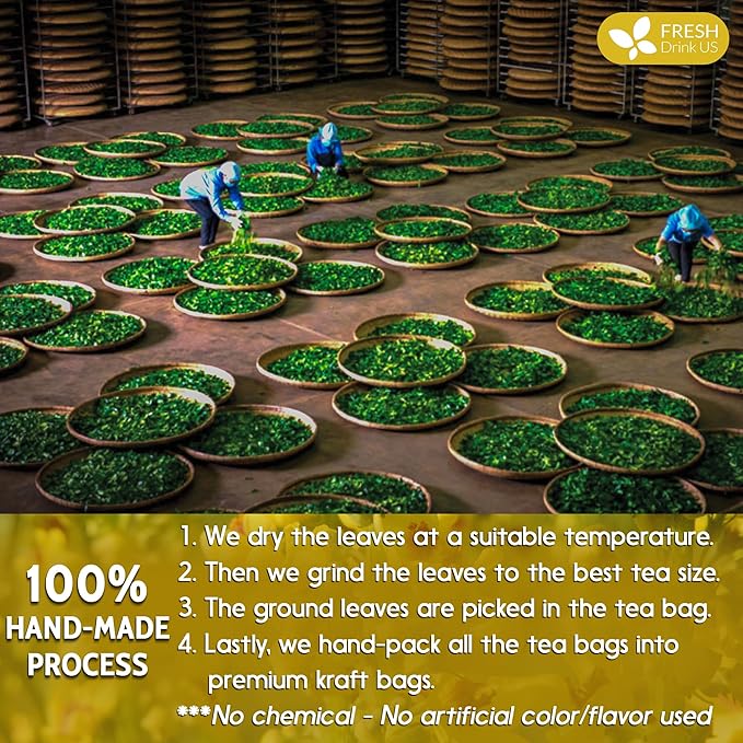 FreshDrinkUS, Premium 25 Mullein Leaf Tea For Lungs, Lung Detox For Smokers, Handmade, 100% Natural & Pure, Mullein Tea, No Sugar, No Caffeine, No Gluten, Vegan