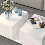 Load image into Gallery viewer, White Led Coffee Table for Living Room, Rectangular Living Room Table with Storage, Acrylic Coffee Tables with 2 Sliding Drawers, Wood Center Table for Reception Dinning Room