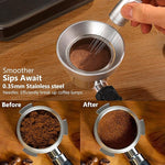 Load image into Gallery viewer, WDT Tool Espresso Distributor Accessory kit &amp;1.7mm Thickness 150μm Mesh Puck Screen &amp; 8 Magnets dosing ring Compatible with Breville Portafilter (WDT +54MM silver dosing ring&amp;Puck Screen)