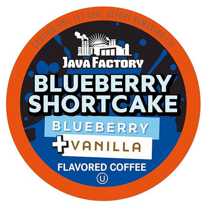 Java Factory Coffee Pods Blueberry Flavored Coffee for Keurig K-Cup Brewers, Blueberry Shortcake, 40 Count