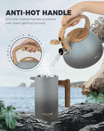 Load image into Gallery viewer, POLIVIAR Tea Kettle, 2.7 Quart Stovetop Tea Kettle, Audible Whistling Teapot with Crackle Finish, Food Grade Stainless Steel for Anti-Rust, Anti Hot Handle, Suitable for All Heat Sources (JX2023-LYL)