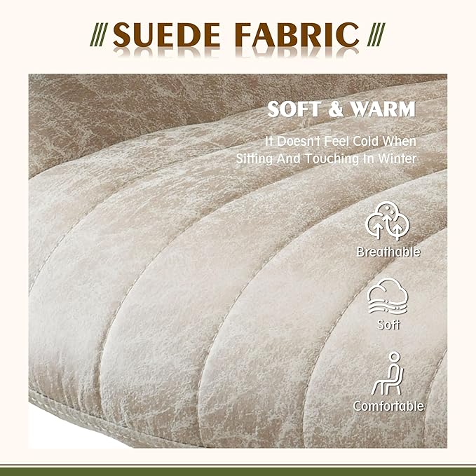 High Back Office Chair,Modern Swivel Office Chair,Brown Suede Fabric Gaming Chair,Height Adjustable Home Office Desk Chair with Lumbar Support