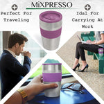 Load image into Gallery viewer, Mixpresso Purple Personal Single Serve Coffee Maker with 14oz Travel Mug, Drip Small Coffee Maker with Auto Shut Off, Reusable Filter, Works with Ground Coffee Only – Not for K-Cup Pods