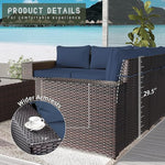 Load image into Gallery viewer, 10 Pieces Outdoor Patio Furniture Set Outdoor Furniture Patio Sectional Sofa Conversation Set w/ETL Approved 45" Gas Outdoor Fire Table &amp; Coffee Table, Swivel Rocking Chair Navy.