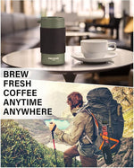 Load image into Gallery viewer, POLIVIAR French Press Coffee Maker, 12 oz Portable French Press with Mini Canister and Collection Bag, Double Wall Insulation &amp; Dual- Filter Screen, Food Grade Stainless Steel for Coffee