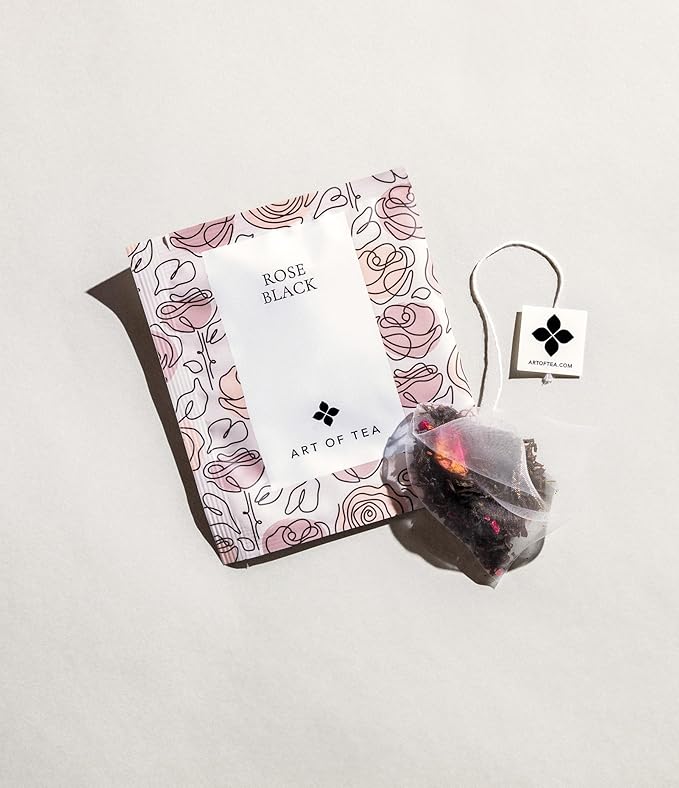 Art of Tea | Rose Black | 50 Eco Friendly Pyramid Tea Bag Sachets