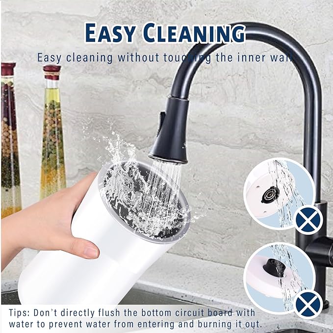 Huogary Milk Forther Simple Milk Frother and Steamer 2-in-1 Milk Steamer with Hot Milk Foam and Hot Milk for Latte, Macchiato, Cappuccinos (white)