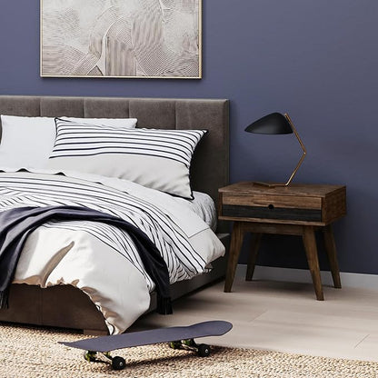 SIMPLIHOME Clarkson SOLID ACACIA WOOD 22 Inch Wide Rectangle Contemporary End Table in Rustic Natural Aged Brown, For the Living Room and Bedroom