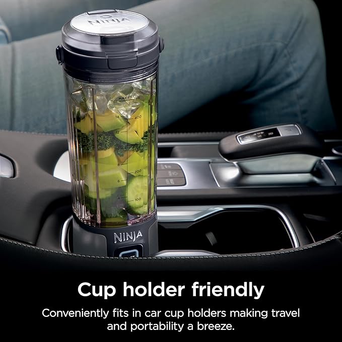 Ninja Blast Portable Blender, Cordless, 18oz. Vessel, Personal Blender For-Shakes and Smoothies, BPA Free, Leakproof-Lid and Sip Spout, USB-C Rechargeable, Dishwasher Safe, Metallic Black, BC151MB