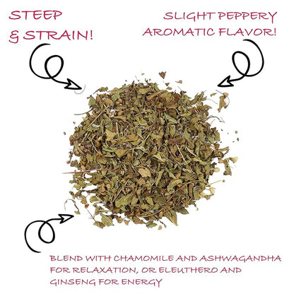 Worldwide Botanicals Organic Holy Basil Tea, 8oz - Tulsi Krishna - Loose Leaf Premium Herbal Tea, 100% Pure Tulsi Holy Basil, Fair Trade, Adaptogenic, Kosher