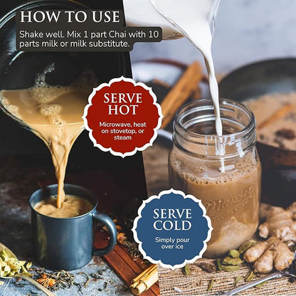 Third Street Inc. Super Concentrate Chai, 64 Fl. Oz., Black Tea Latte Concentrate, Strong and Balanced Tea Blend, Beverage Concentrate 10:1, Gluten Free, Kosher, Non-GMO