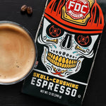 Load image into Gallery viewer, Fire Department Coffee - Gives Back to Firefighters - Full-Bodied &amp; Bold Skull Crushing Espresso Beans - Roasted in the USA - Premium Whole Bean Coffee - Veteran Owned - 12 oz