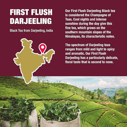 Tiesta Tea - First Flush Darjeeling Black Tea, Loose Leaf, Single Origin Premium Black Tea from India, Pure High-Caffeinated Blend, Makes Hot or Iced & Up to 50 Cups, 4oz Refillable Tin