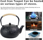Load image into Gallery viewer, 60.9oz YJX Cast Iron Teapot, Japanese Tetsubin Tea Kettle for Stovetop Safe, Cast Iron Tea Pot with Infuser for Loose Leaf, Black Kettle Teapot, Good Gift For Tea Lovers(1800ml)
