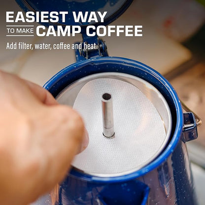 COLETTI Percolator Coffee Filters — Disc Coffee Filters For Percolators – For Bozeman, Butte, & Scoutmaster Camping Coffee Pot – Medical Grade Fiber, Perfectly Tasteless [100 pack, Synthetic, 3.75”]