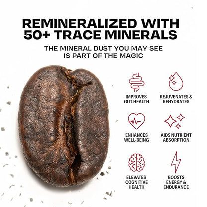 Danger Coffee by Dave Asprey, Remineralized, Mold Free & Lab Tested Swiss Water Decaf Whole Bean Coffee, Medium Roast, Decaffeinated 10.9 Ounce