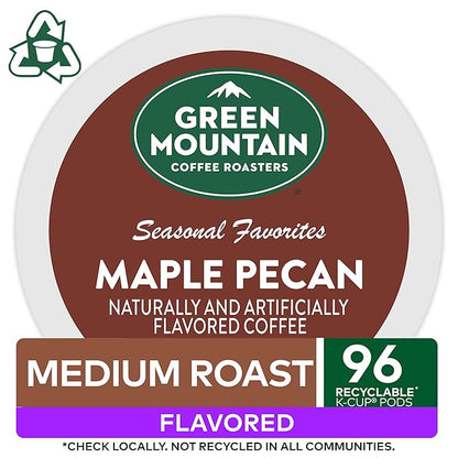 Green Mountain Coffee Roasters Maple Pecan Coffee,Keurig K-Cup Pods, Light Roast, 96 Count