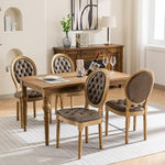 Load image into Gallery viewer, French Country Dining Chairs Set of 8, Vintage Wooden Dining Chairs with PU Leather Upholstered Tufted Seat,Solid Wood Legs&amp;Frame, Farmhouse Kitchen&amp;Living Room Chairs(Brown,8 Pcs)