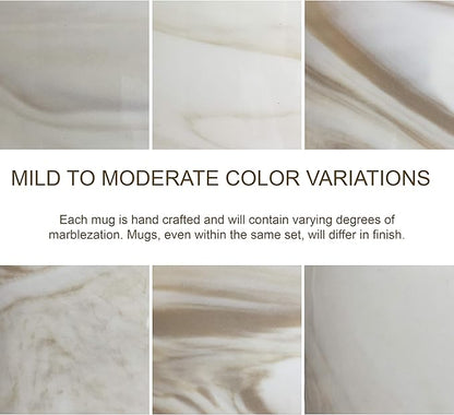 Culver 16-Ounce Palermo Ceramic Mug Set of 4 Marbleized (White and Brown)