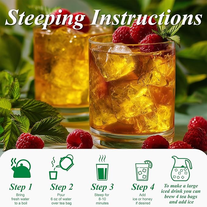 WT WEETEE Red Raspberry Leaf Tea Bags, 60 Count Corn Fibre, Pure Cut & Sifted Raspberry Leaves, No Sugar, No Caffeine, Natural Pregnancy Tea